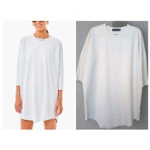 Tuckernuck Dress Sz M/L Pomander Place White Sue Sweatshirt Relaxed Casual Beach